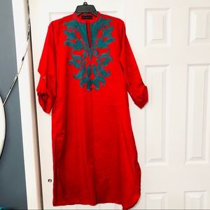 Red indian kruti (tunic) with pants-like new!